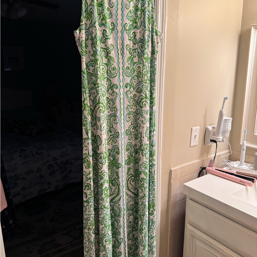 Lilly Pulitzer Green and White Maxi Dress